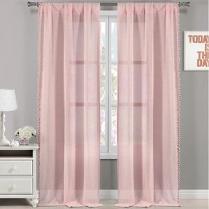 Lala + Bash Light Pink Pom Pom Curtain
